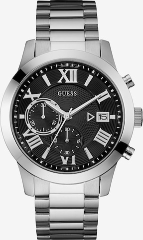Montre à affichage analogique GUESS en argent : devant