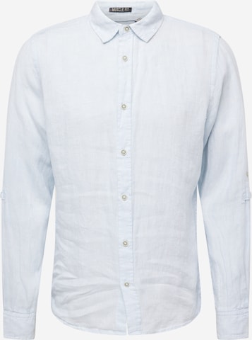 CAMP DAVID Slim fit Button Up Shirt in Blue: front