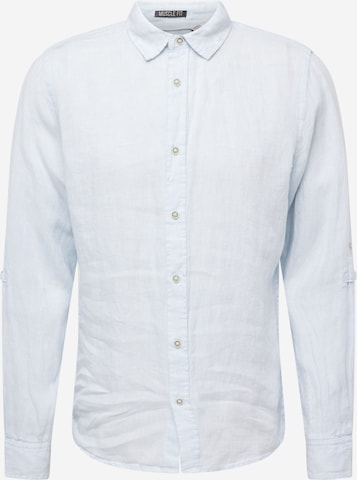 Coupe slim Chemise CAMP DAVID en bleu : devant