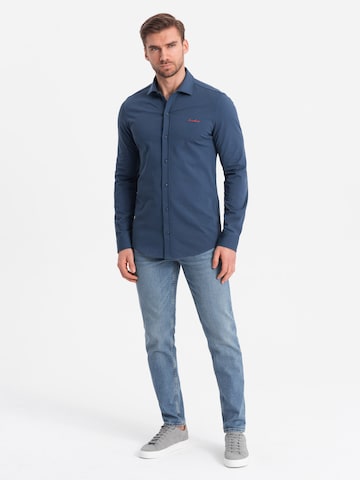 Ombre Regular fit Zakelijk overhemd 'OM-SHCS-0138' in Blauw