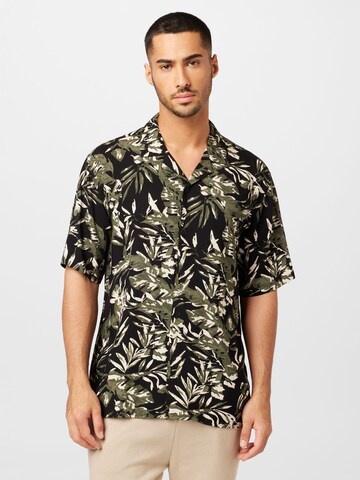 Hailys Men - Ajuste regular Camisa 'Silas' en negro: frente