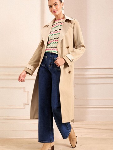 love & roses Between-Seasons Coat in Beige