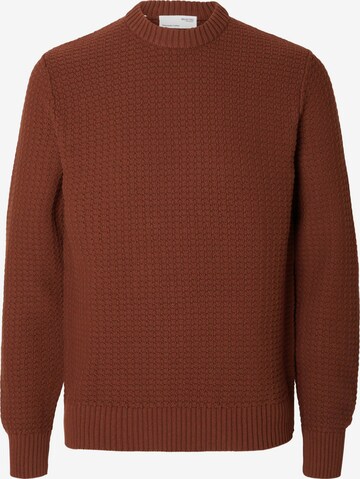 SELECTED HOMME Sweater 'Thim' in Brown: front