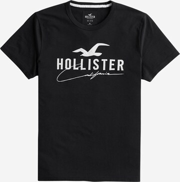 HOLLISTERRegular Fit Majica - crna boja: prednji dio