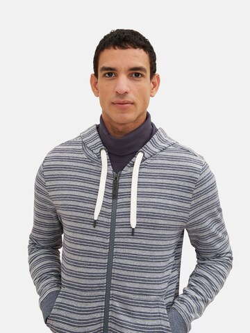 TOM TAILOR Zip-Up Hoodie in Blue