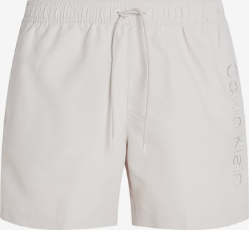 Calvin Klein Swimwear Board Shorts in Beige: front