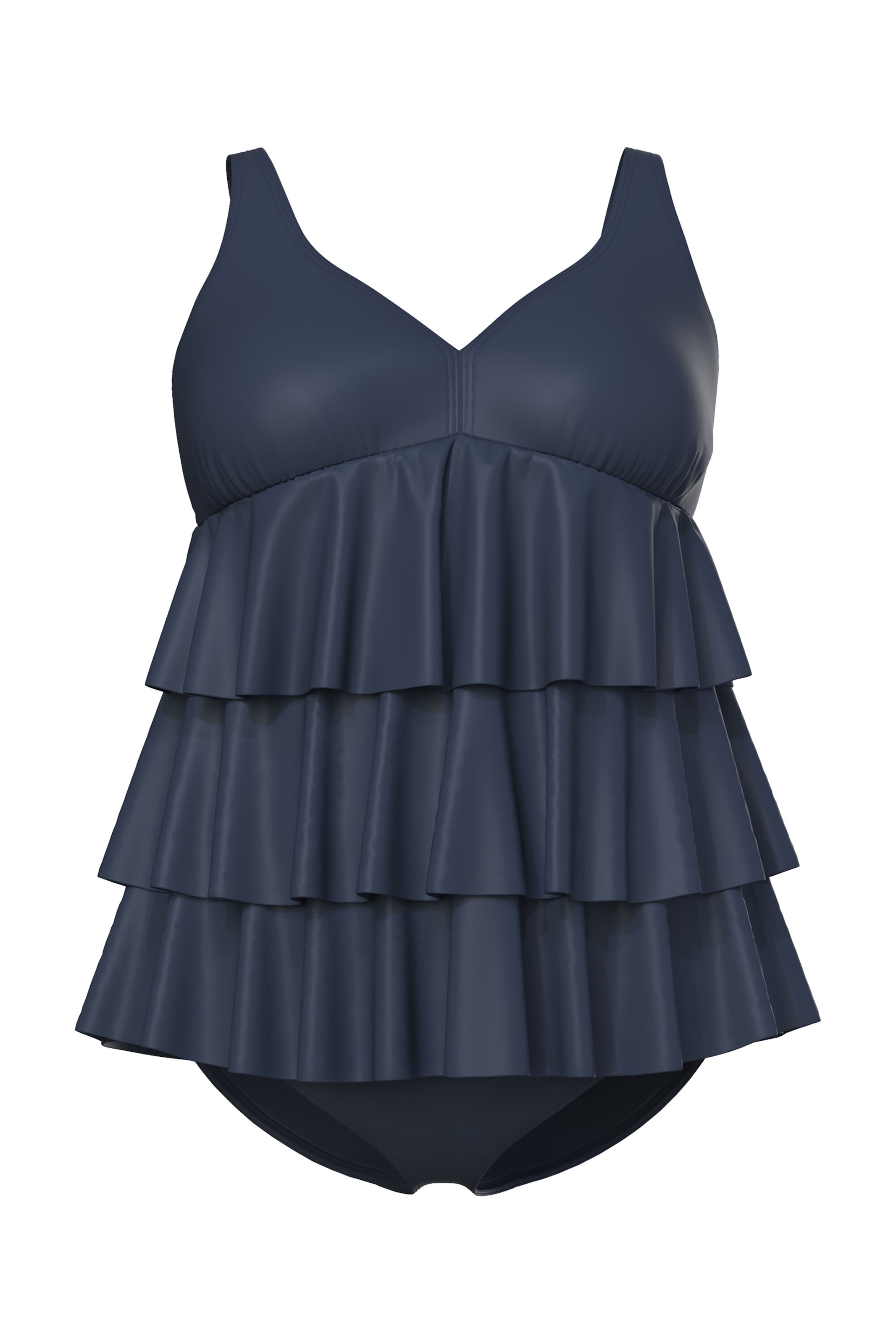 Ulla Popken Bustier Badeanzugkleid in Blau: Vorderseite