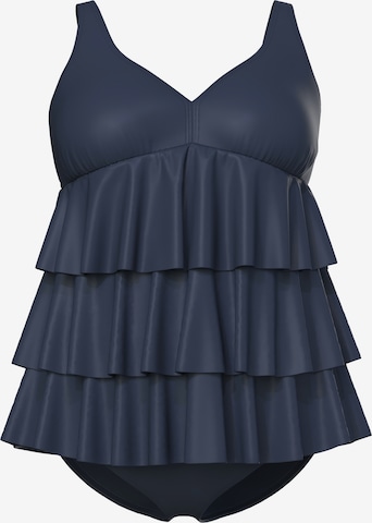 Ulla Popken Bustier Badeanzugkleid in Blau: Vorderseite