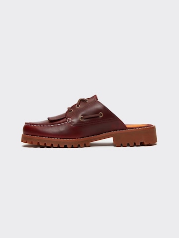 TIMBERLAND Pantoletter 'Mule Authentic Full Grain Burgundy' i rød: forside