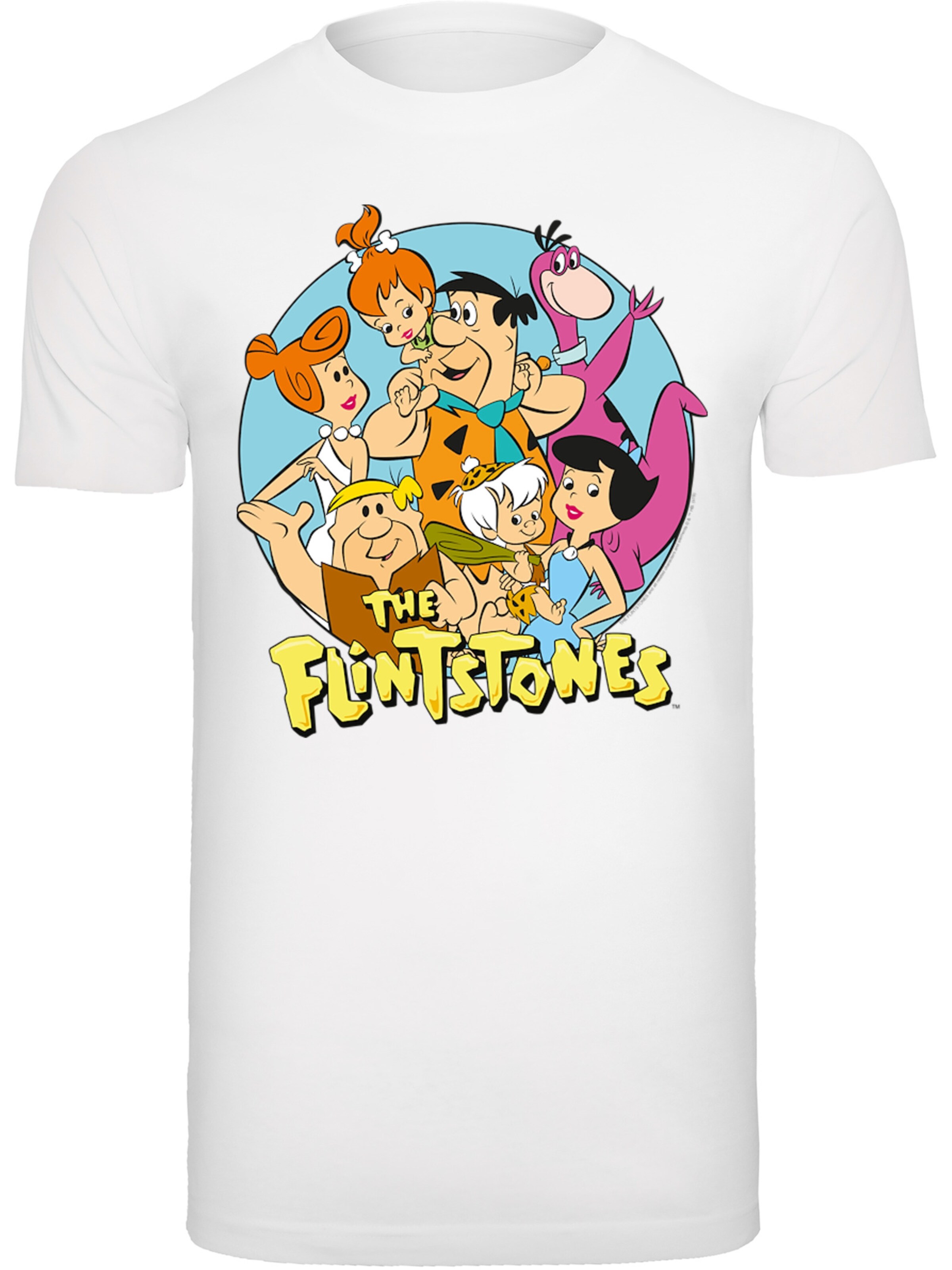 F4NT4STIC Shirt 'The Flintstones Group Circle' in White: front