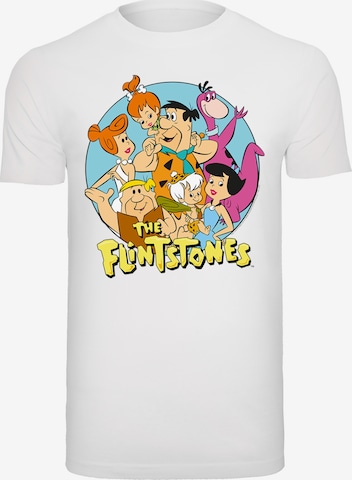 F4NT4STIC T-Shirt 'The Flintstones Group Circle' in Weiß: Vorderseite