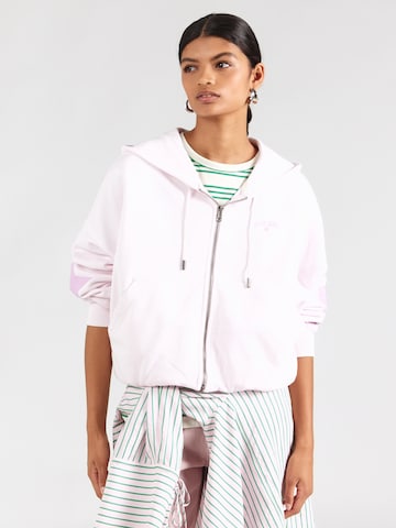 GUESS JEANS - Sudadera con cremallera en lila: frente