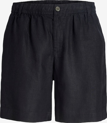 JACK & JONES Wide Leg Lærredsbukser 'JPSTBill JJLawrence' i sort: forside
