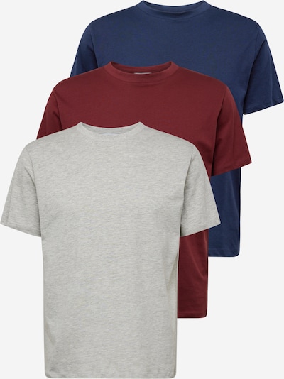 Marškinėliai 'Len Shirt' iš ABOUT YOU, spalva – tamsiai mėlyna / margai pilka / vyšninė spalva, Prekių apžvalga