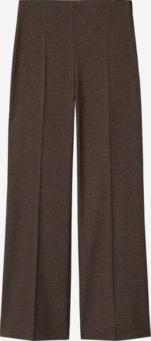 Wide Leg Pantalon à plis 'Paula' MANGO en marron : devant