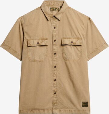 Superdry Regular fit Button Up Shirt in Beige: front