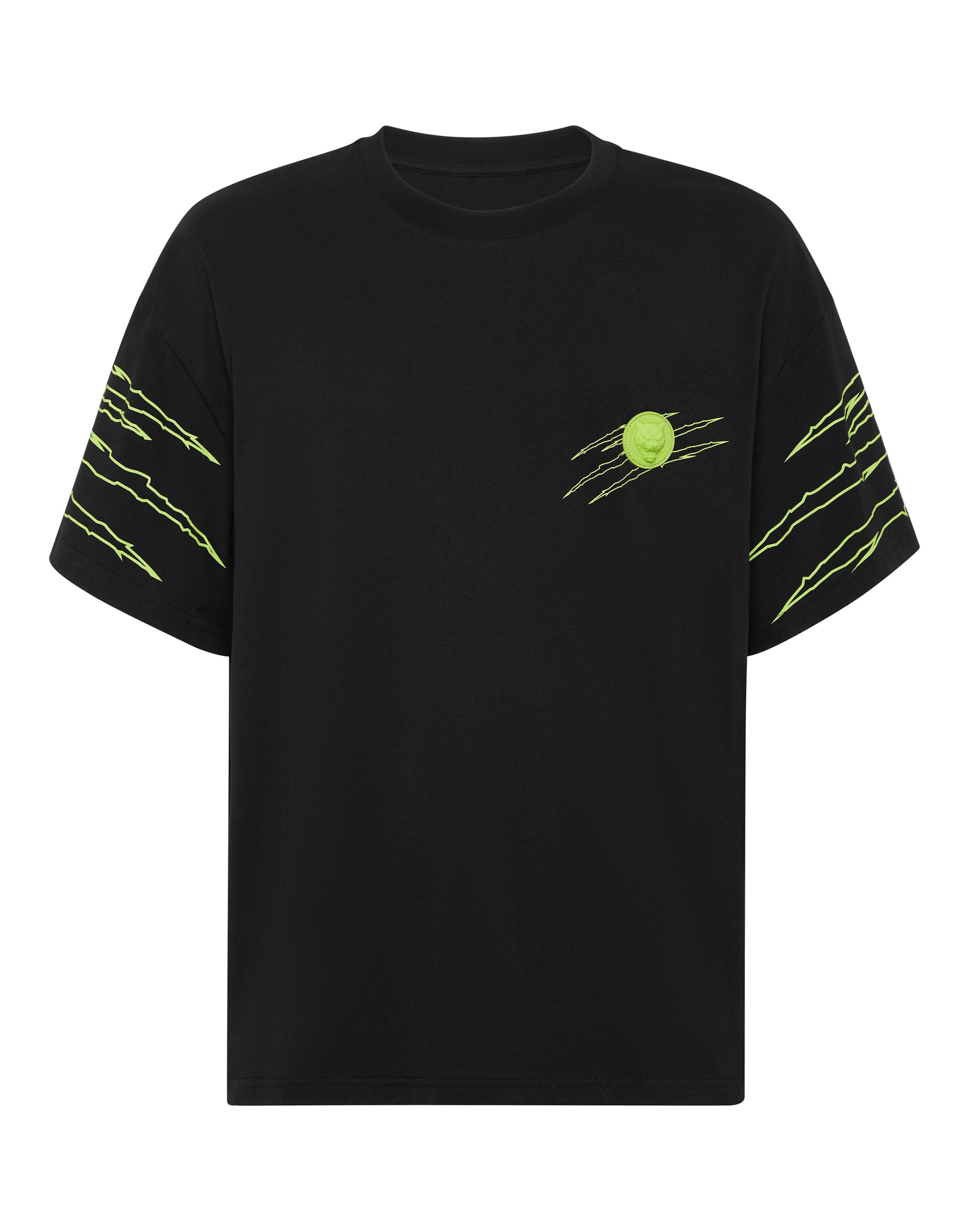 Plein Sport - Camiseta 'Scratch' en negro: frente