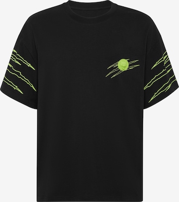 Plein Sport - Camiseta 'Scratch' en negro: frente