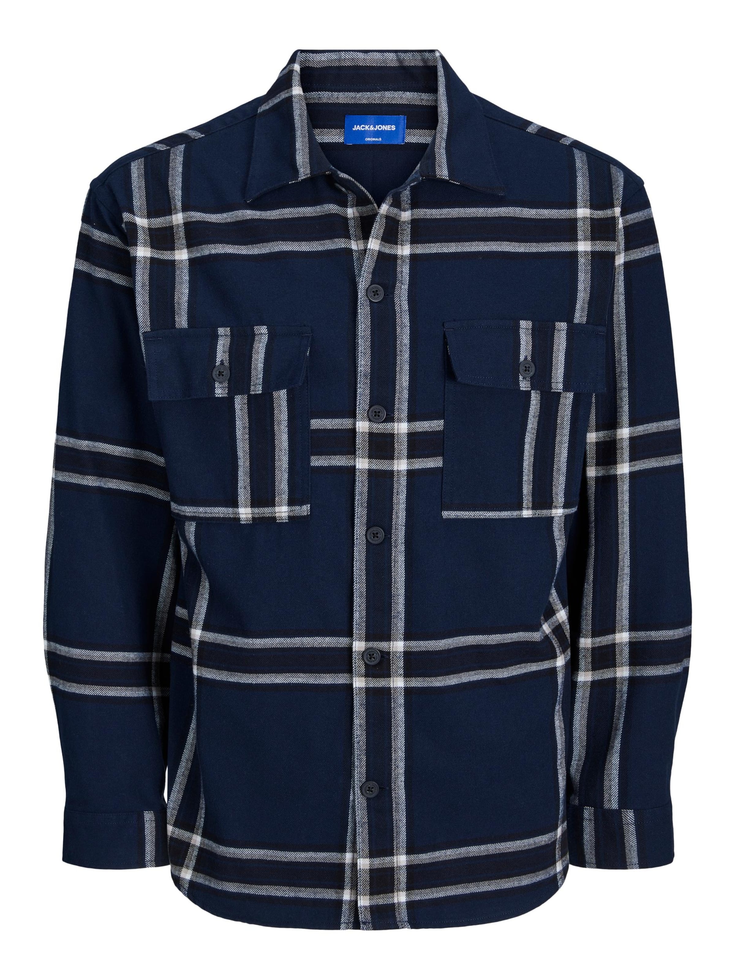 JACK & JONES Button Up Shirt 'FRI' in Blue: front