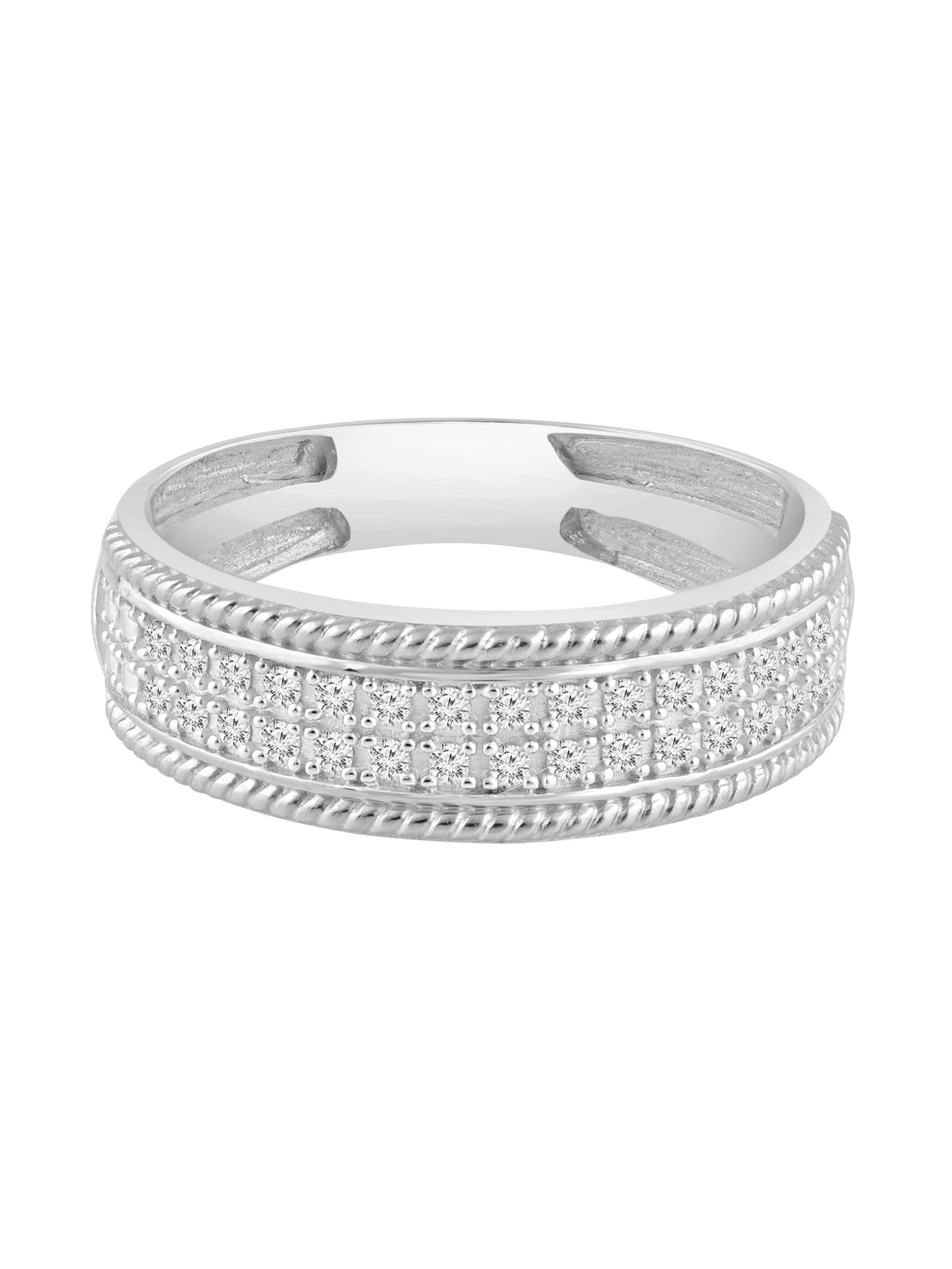 Diamant Exquis - Anillo 'Ring aus 375 Weißgold mit Diamant' en plata: frente