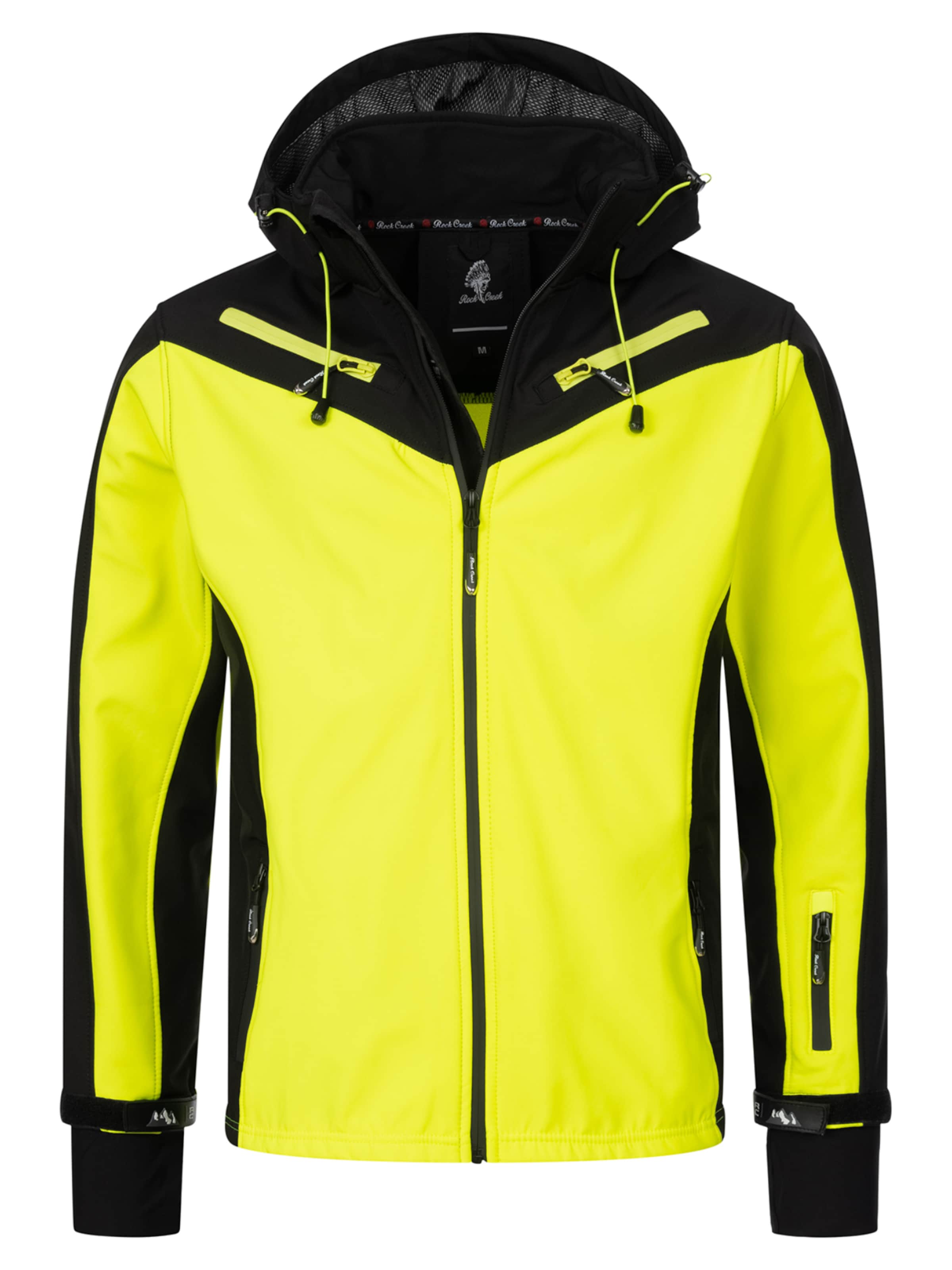 Rock Creek Outdoorjacke in Schwarz: Vorderseite
