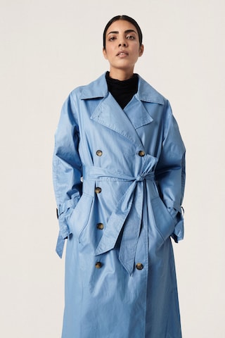 SOAKED IN LUXURY Between-Seasons Coat in Blue