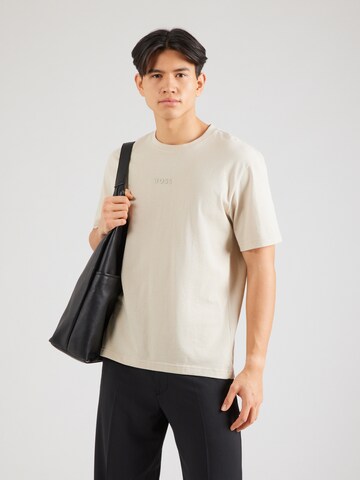 T-Shirt BOSS en beige : devant