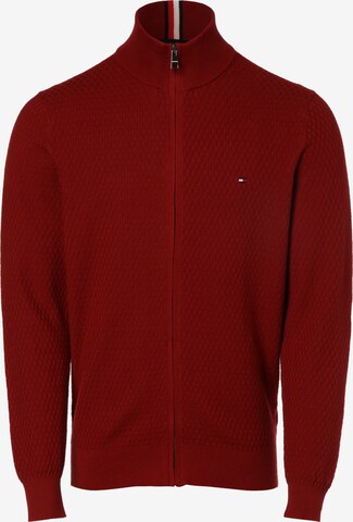 TOMMY HILFIGER Knit Cardigan in Red: front