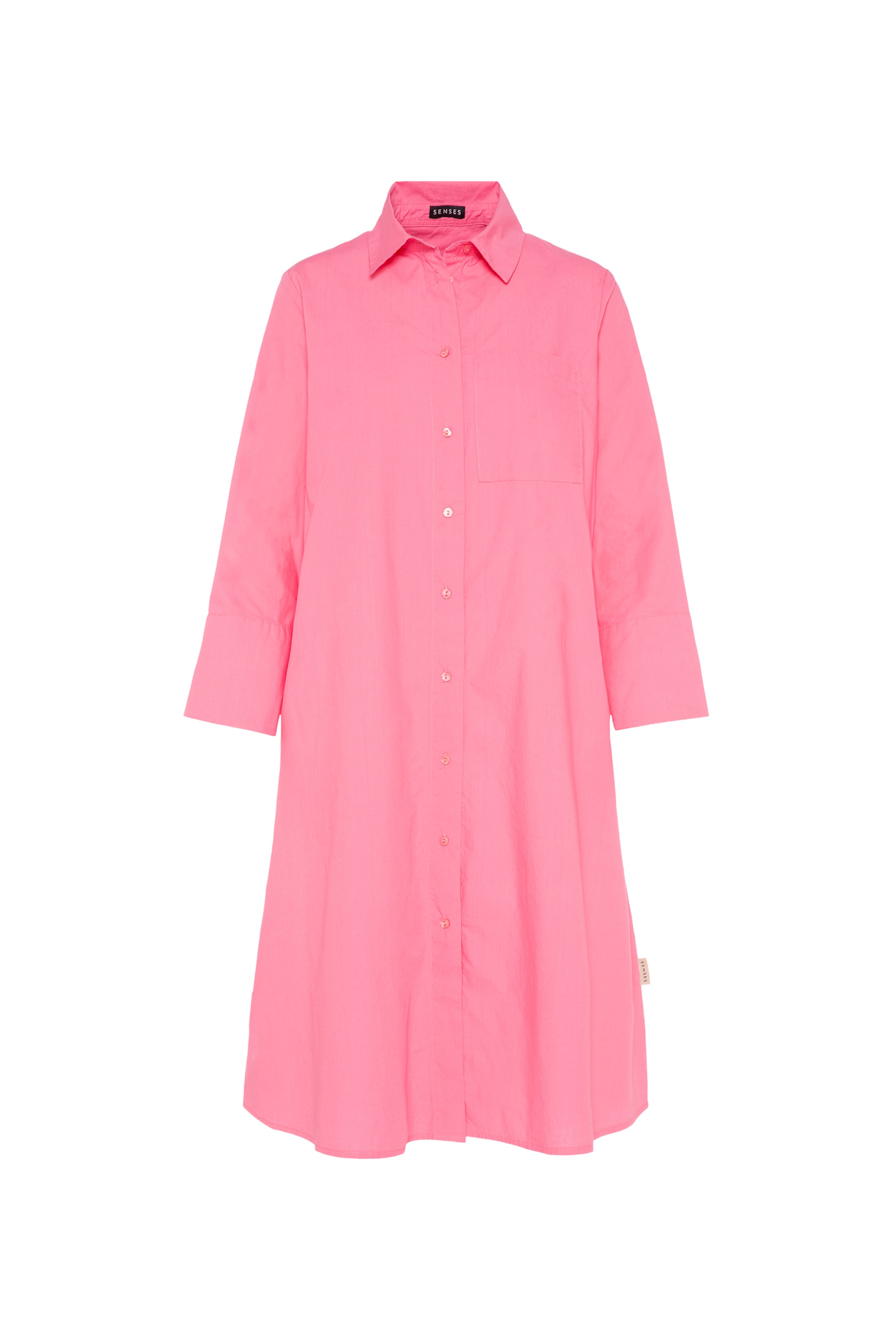 SENSES.THE LABEL Shirt Dress in Pink: front