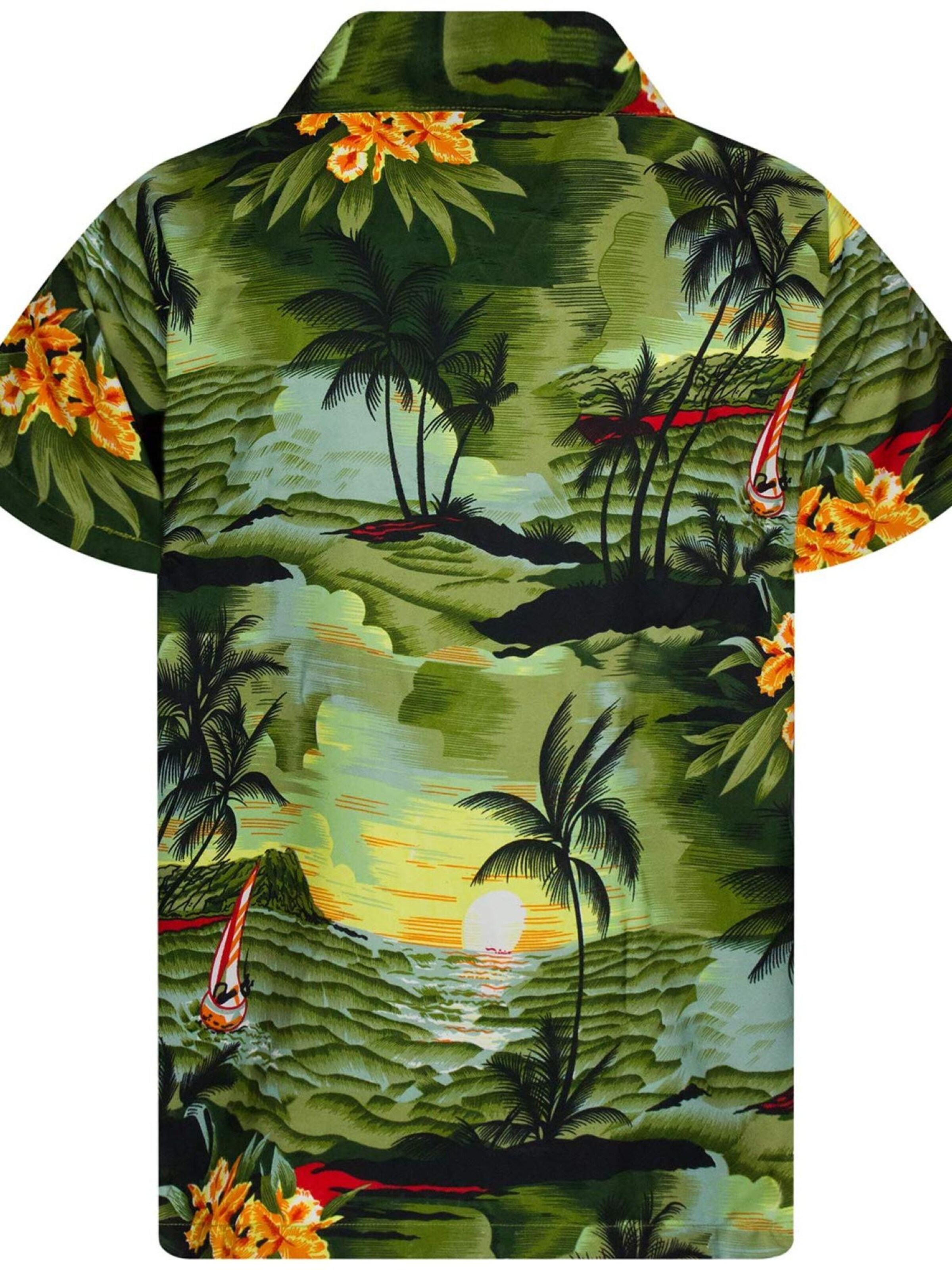 King Kameha Regular Fit Hemd 'Surf'‌‌‌‌‌‌‌ in Grün