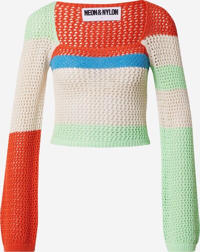Pullover 'Leni' NEON & NYLON di colore beige / blu / menta / rosso, Visualizzazione prodotti