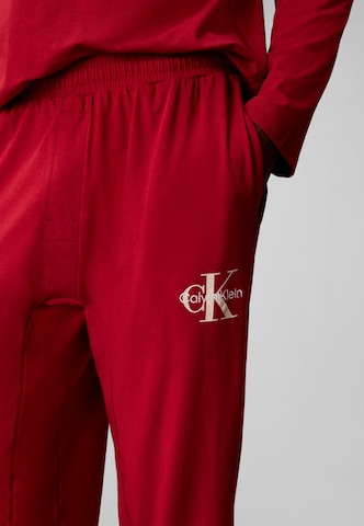 Pigiama lungo 'HOLIDAY' di Calvin Klein in rosso