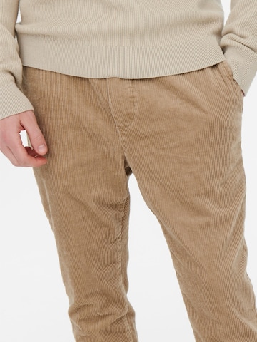 Only & Sons Regular Pants 'Linus' in Beige