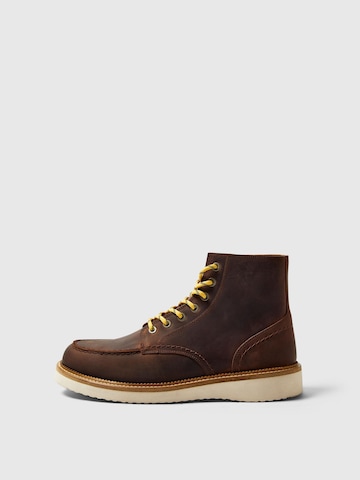 SELECTED Lace-Up Boots 'Teo' in Brown: front