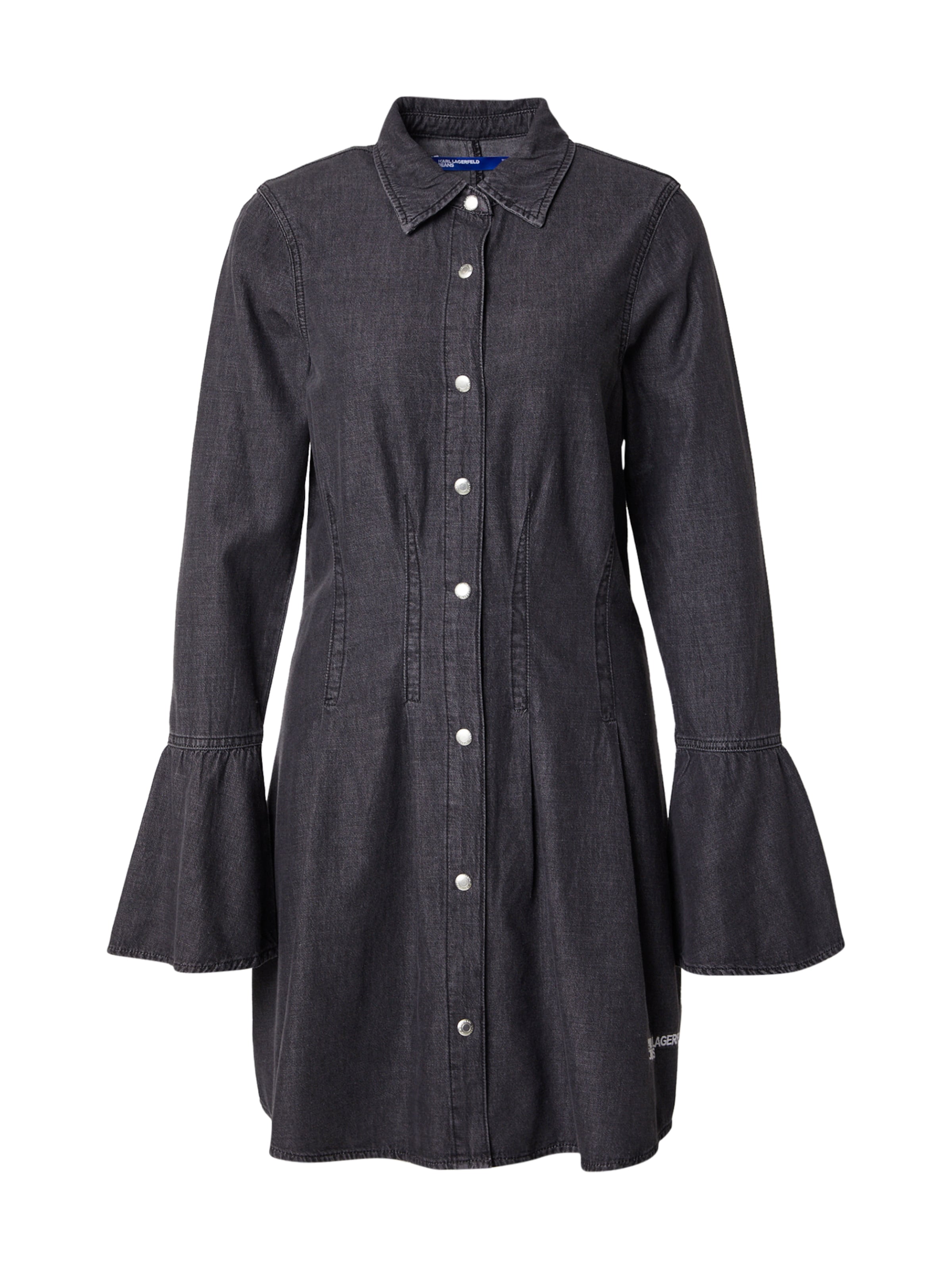 KARL LAGERFELD JEANSKošulja haljina - crna boja: prednji dio