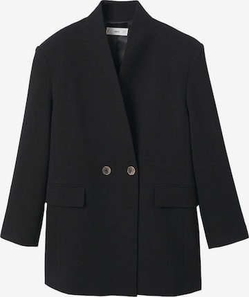 MANGO Between-Seasons Coat in Black: front