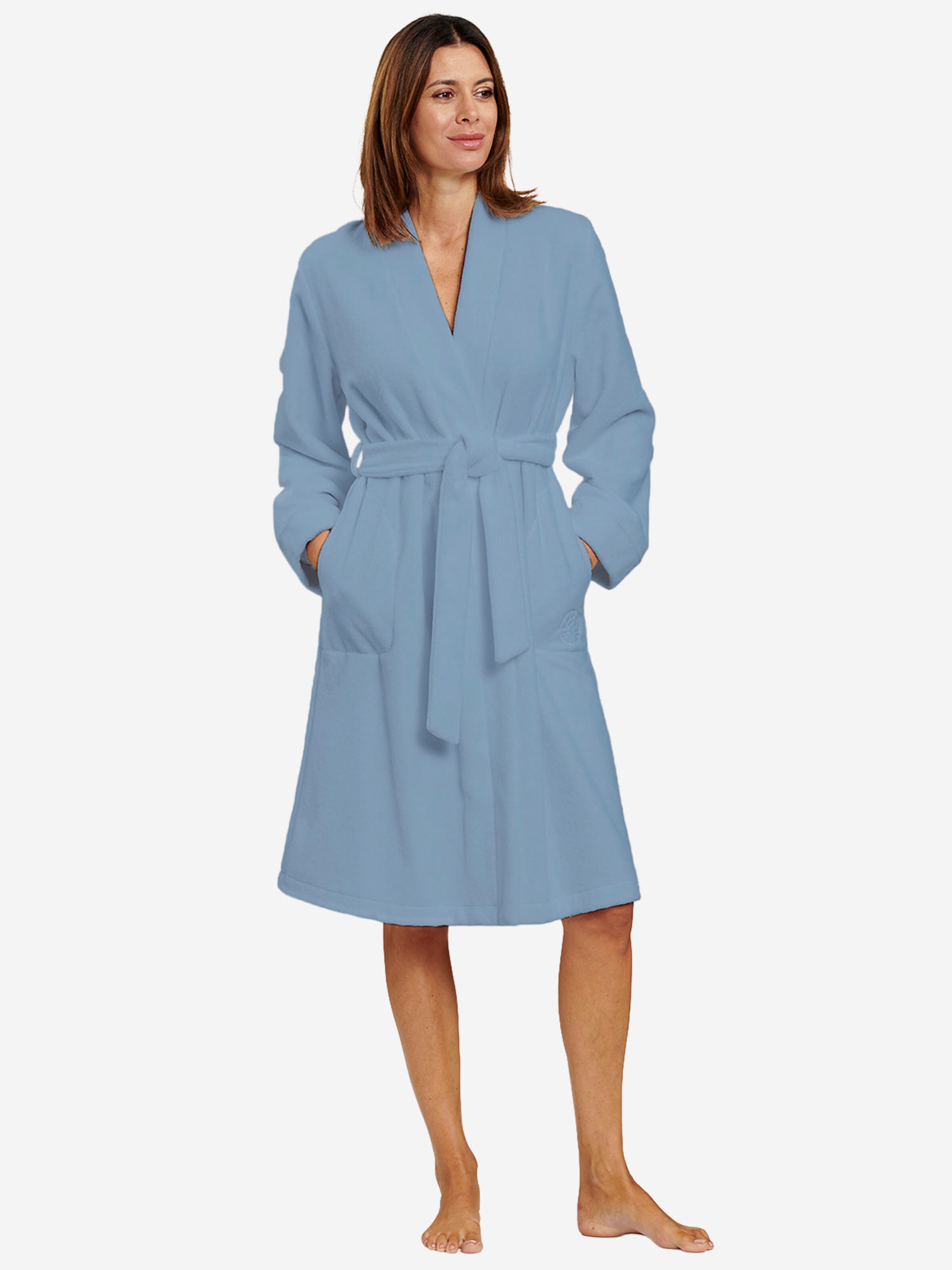 FÉRAUD PARIS Morgenmantel ' Spa ' in Blau: Vorderseite