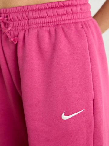 Nike SportswearTapered Hlače 'Phoenix Fleece' - roza boja