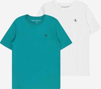 Calvin Klein Jeans Μπλουζάκι σε πετρόλ / μαύρο / λευκό, Άποψη προϊόντος
