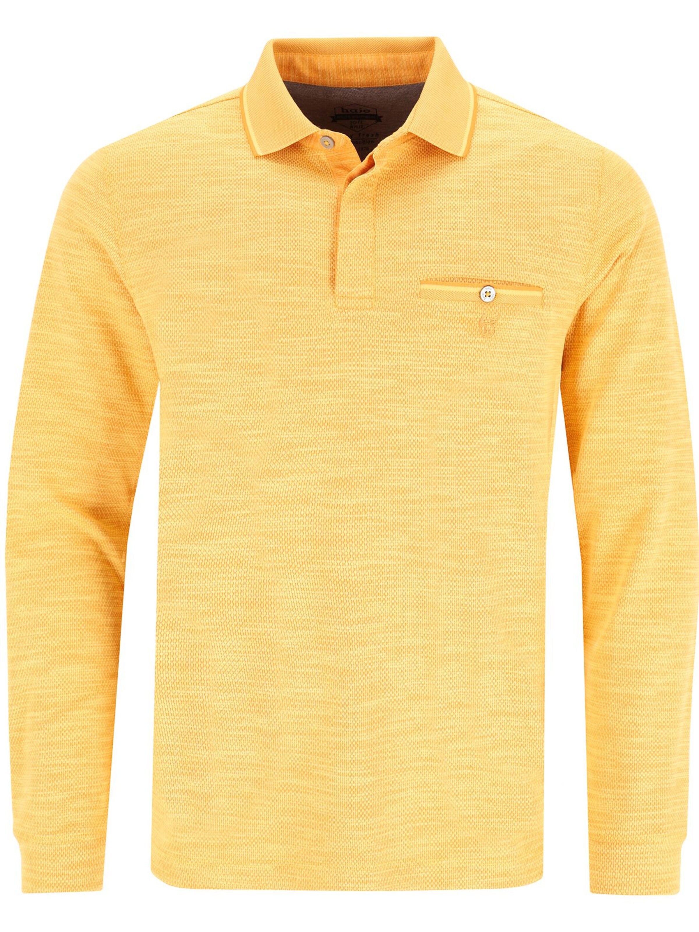 HAJO Shirt 'Softknit-Polo mit verdeckter Knopfleiste' in Yellow: front