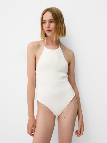 Bershka T-shirtbody i vit