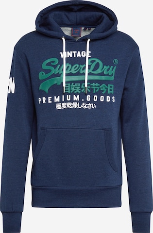 Superdry Klasický střih Mikina – modrá: přední strana