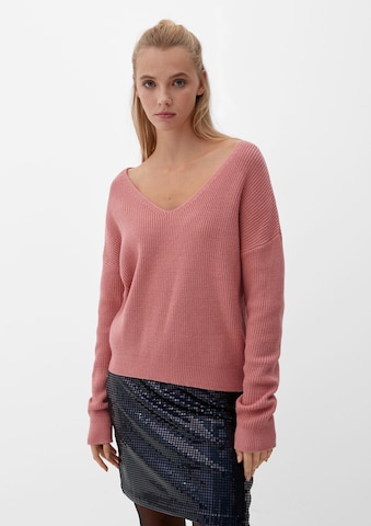 Pull-over QS en orange : devant