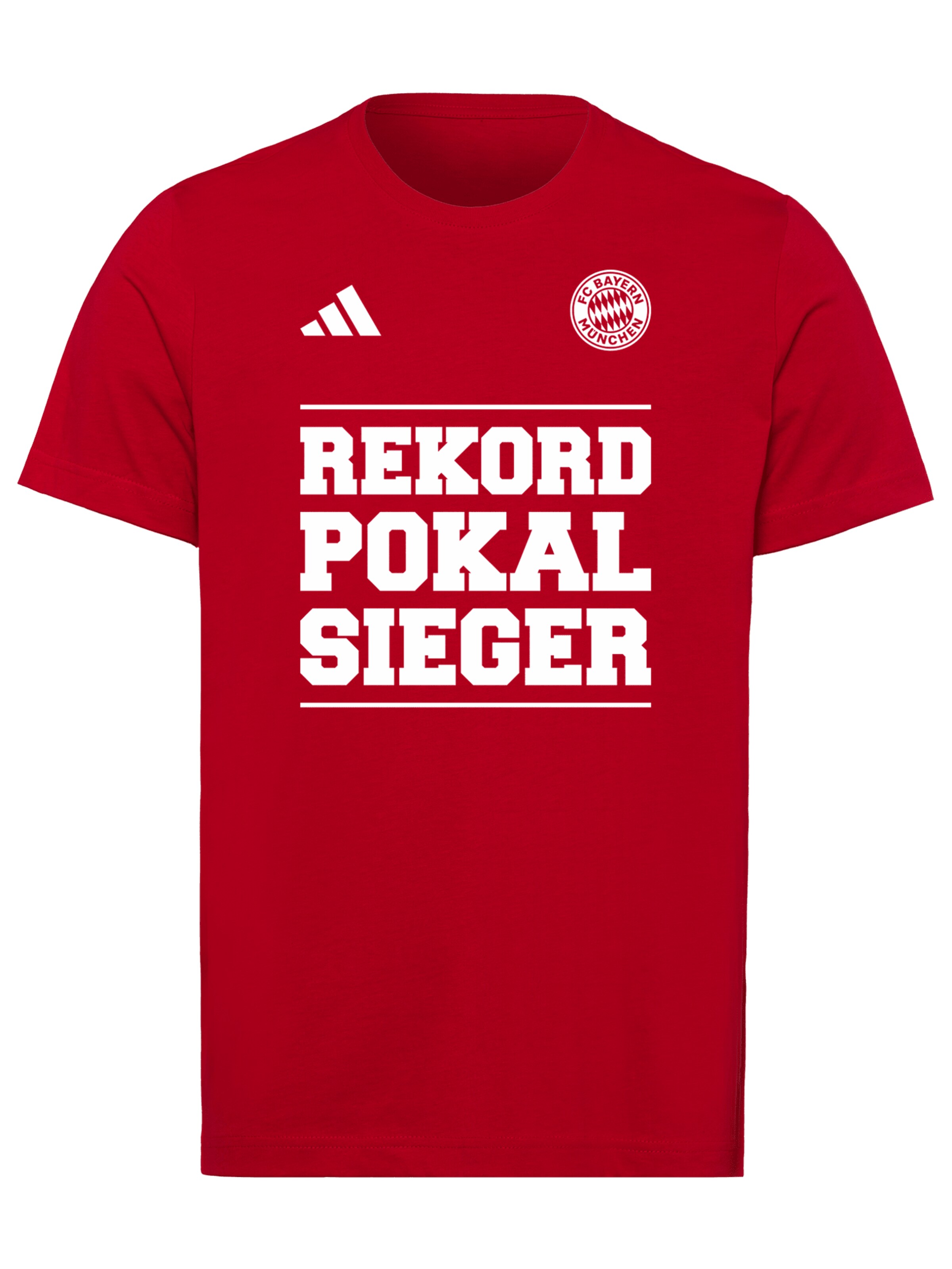 ADIDAS PERFORMANCE FC Bayern T-Shirt Rekordpokalsieger in Rot: Vorderseite