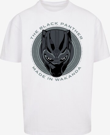 Maglietta 'Marvel Black Panther Made in Wakanda' di F4NT4STIC in bianco: frontale