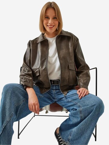 Bianco Lucci Between-Season Jacket in Brown