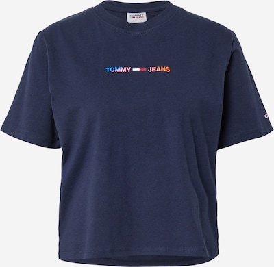 Tommy Jeans T-Shirt in blau / nachtblau / orange / hellpink / rot, Produktansicht