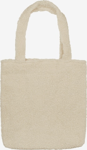 styleBREAKER Schultertasche 'Teddyfell Beuteltasche' in Beige: Vorderseite