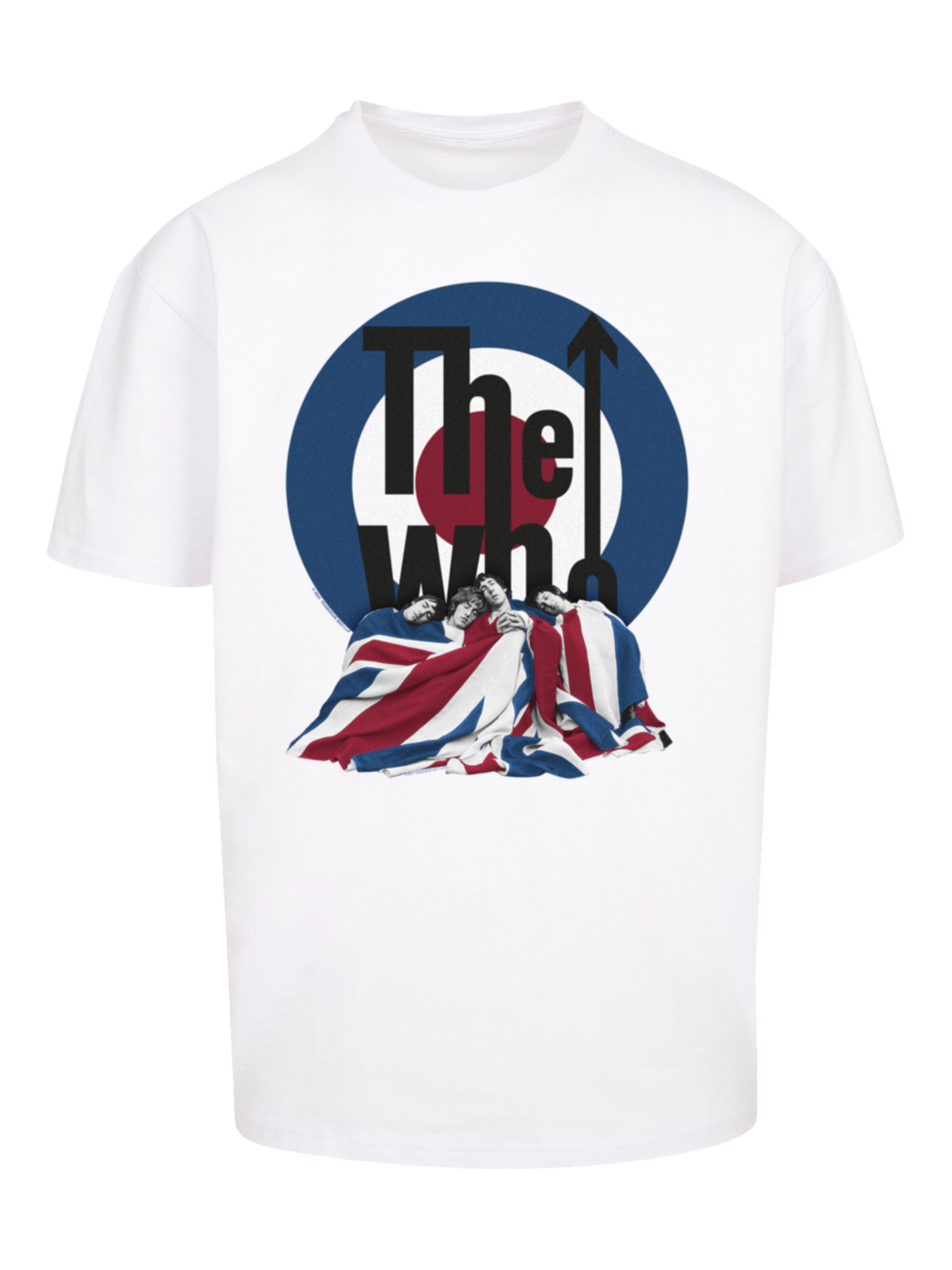 F4NT4STIC Shirt 'The Who Flag Blanket' in Wit: voorkant