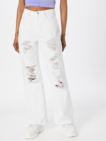 Loosefit Jean Trendyol en blanc : devant